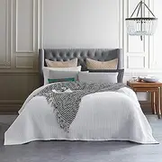 New Premium 100% Cotton White Large Waffle Blanket Bedspread Bed Super Soft Throw Rug Single Double Queen King SuperKing (SuperKing)