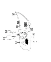 Genuine Mopar Front Door Trim Armrest Left 6CW39HL1AA