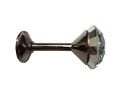 Pair 2 pieces Holdbacks for Curtain Tiebacks - Diamond Glass on Gun Metal Stem 8cm