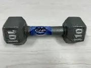 1 Cap Strength 10 Lb Pound Dumbbell Cast Iron Hex Hand Arm Curl Free Weight