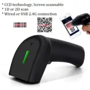 CCD screen scannable Wired USB 2.4G Bluetooth Wireless Barcode 1D 2D Scanner POS