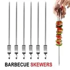 Stainless Steel Barbecue Metal Skewers Flat Needle BBQ Tools Kebab Fish Stick AU