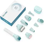 Gdbanlimi 10 in 1 Derma Roller Kit, 0.25mm Microneedling Roller Microneedle Dermaroller with, Facial Beauty Roller Skin Care Tools, 10 Replaceable Heads and Storage Case