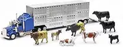 Country Life - Kenworth Livestock Tractor Trailer with 10 Head of Cattle - 1:43 Scale
