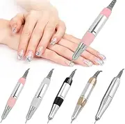 Nail Drill Handpiece Electric Nail Cutter: Electric Acrylic Gel Polishing Machine Replacement Nail Drill Handle Electric Nail File Drill Tool (Pink)