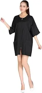 Generic 1pc Barber Hair Uniform Short Sleeve Salon Smock Hairdressing Barber Smock Custom Hairdresser Smock Barber Accessories Barber Aprons Stylist Hair Dresser Smock Haircut Cape Black