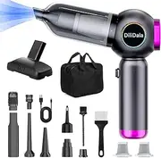 DiliDala Car Vacuum Cleaner, Mini Vacuum Cleaner 22000PA High Power, Portable Handheld Vacuum, 4-in-1 Compressed Air Duster & Air Blower & Pump for Car, Home, Office, Camping (Purple)