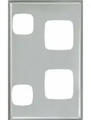 2x HPM EXCEL DOUBLE POWERPOINT COVER PLATES 73x117mm Vertical, Matt Silver