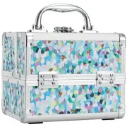 Makeup Box Train Case Makeup Travel Case with Mirror Lock Box Cosmetic Train ...