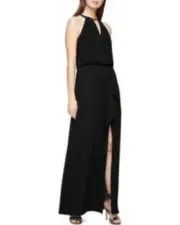 NEW BCBG MAX AZRIA BLACK AMANDA PLATE COLLAR GOWN WQR64I22/L505W SZ 6