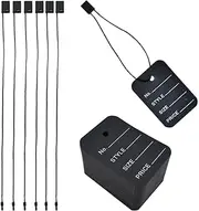 1000 Pcs 2" x 1.35" Price Tags and 7" Hang Tag String, Store Clothing Size Coupon Tags With Nylon String Snap Lock Pin Loop Fastener Hook Ties for Clothes (Black)