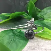 Amethyst Gemstone Adjustable Cuff Bangles 925 Silver Plated New Free Ship 5143