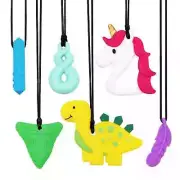 Chew Necklaces for Sensory Kids, 6 Pack Chewable Necklace