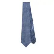 [Ferragamo] Ferragamo Gancini Silk Tie ONE SIZE BLUE
