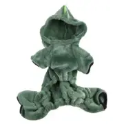 Dog Dinosaur Costume Hooded Coat Plush Dog Winter Clothes Dog Halloween Apparels