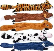 Stuffed Dog Toys - 5-Pieces Stuffed Plush Toys | Soft Dog Chew Toys | Plush Dog Animal Toy | Interactive Biting Doll for Small Breed Aggressive Chewers Teething Training Rewards