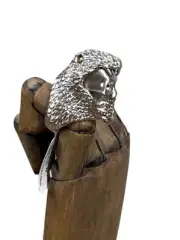 RARE Vintage Alexander McQueen SNAKE & SKULL Silver Crystal Ring - Size 6 - NWT
