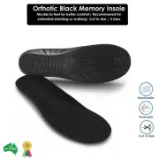 Orthotic Black Memory Insoles Inner Sole Heel Unisex Arch Flat Feet Back Pain