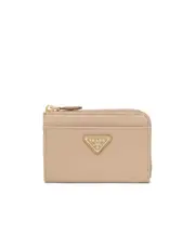 Saffiano leather logo key bag One size Nude