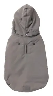 Essentials Padded Jacked Grey Size 3 35 to 38cm Long Dog Jacket Coat by Fuzzyard