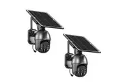 PTZ Security Camera 4G LTE CCTV Spy Wireless Wifi Home Surveillance System Outdoor With Solar Panel Battery SIM Card x2