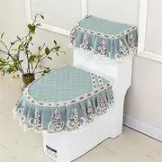 APTPKGDFDK 3pcs Toilet Seat Cover Coffee Tank Cover Soft Blue Toilet Case Bathroom Washable Closestool Seat Cover Toilet seat(Light Blue)