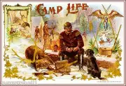1899 Camp Life Dog Retriever Smoke Vintage Cigar Tobacco Box Crate Label Print