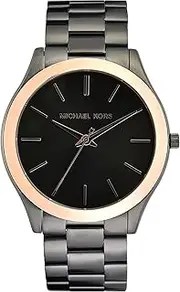 [Michael Kors] Traditional Watches for Men Slim Runway, Three Hand, 44MM Stainless Steel Case with a Gray Stainless Steel Strap, MK8576I