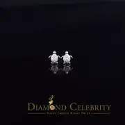 Women's 0.14ct Cubic Zirconia Turtle Stud Earrings White 925 Sterling Silver
