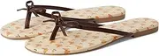 [Seychelles] Women's Wish List Print V Leather Sandal Flip-Flop, Brown Butterfly, 6