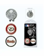 MLB Arizona Diamondbacks Golf Hat Magnetic Clip With 2 Double Sided Ball Markers