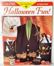 Halloween Fun! Cross Stitch Designs Pumpkins-Black Cat-Ghost-Candy Corn Leaflet