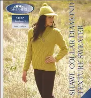 Shepherd Lambswool Knitting Pattern 5032 Shawl Collar Sweater XXS-XL 26"-46"