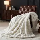 Fluffy Faux Fur Throw Blanket for Couch Bed 50x60 Inches, Luxury Ultra Soft T...