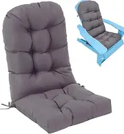 Waterproof Adirondack Chair Cushion,44inch Rocking Chair Cushion,High Back Patio Cushions Indoor and Outdoor Furniture Chair Cushions Pads with Ties (Dark Grey)