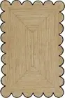 Scalloped Jute Rug 100% Natural Braided Style Carpet Rustic Look Area Modern Rug