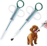 2 Pack Pet Gun Cat Pill Shooter Popper Piller Pusher Pill Gun Pet Tablet Syringe with 2 Soft Silicone Tips Medical Feeding Dispenser for Small Animals