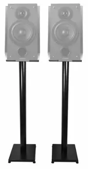 Black 37” Steel Bookshelf Speaker Stands For Edifier R1850DB Bookshelf Speakers
