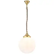 Period Lighting Chain Brass Pendants Lights Gloss White Sphere Traditional Lighting Inspirations