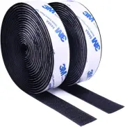 3M Hook and Loop Double Sided Tape, Self Sticky Adhesive Black, Black
