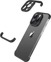 [Losin] Compatible with iPhone 14 Pro Max Case Borderless Design Camera Lens Protection Thin Lightweight Soft Silicone Frameless Case Shockproof Bumper Cover for iPhone 14 Pro Max 6.7 inch, Black