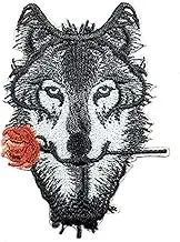 2 Pcs Wolf Patch, Iron On Patches for Backpacks, Hats, DIY Sew on Applique Patch, Vintage Embroidered Patches for Repair Clothes, Jackets, Jeans