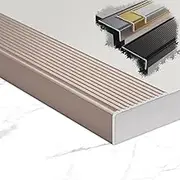 Stair Nose 36" Metal Stair Edging Non Slip Step Edge Trim 2in 4in Wide Stair Treads L-Shaped Stair Steps Edge Trim for Indoor & Outdoor Steps(Purple,W5cm/2in)