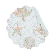 Grand Turks Coastal Quilted Placemats Set of 6 Nautical Reversible, 17"