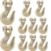 3/8'' Heavy Duty Chain Hook, (10 Pack) Clevis Grab Hook with Yellow Chromate ...