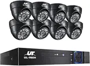 1080P HD 8 Channel DVR CCTV Security Dome Camera, Black