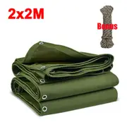 3 Sizes Heavy Duty Canvas Tarp Waterproof Tarpaulin Sun Blocked Dustproof Army