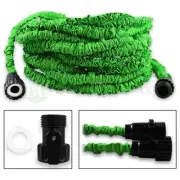 100 Feet 100FT Expandable Flexible Garden Lawn Water Hose Nozzle Green 200+SOLD