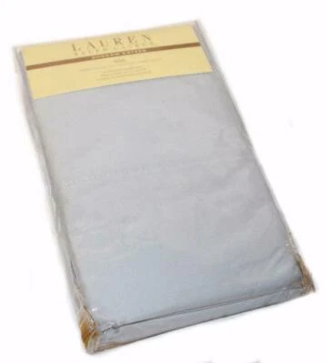 RALPH LAUREN Dunham Silver Blue STANDARD PILLOWCASES NEW 1ST QUALITY Sateen Gray