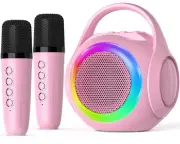 Mini Karaoke Machine for Kids with 2 Microphones, Bluetooth Toddler Karaoke T...